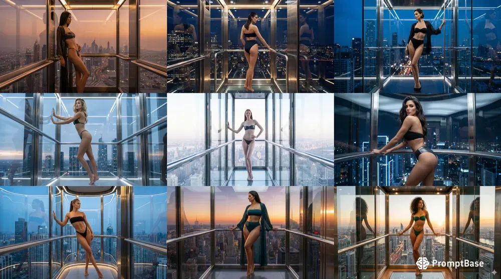 Glass Elevator Skyline Models Girls