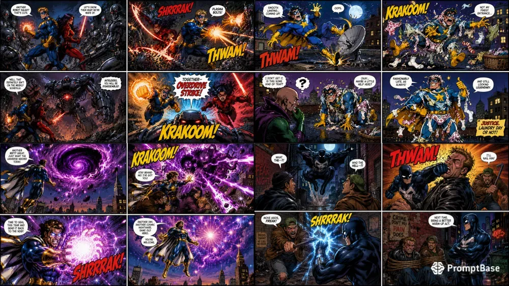 Retro Marvel Comic Generator 4 Panels