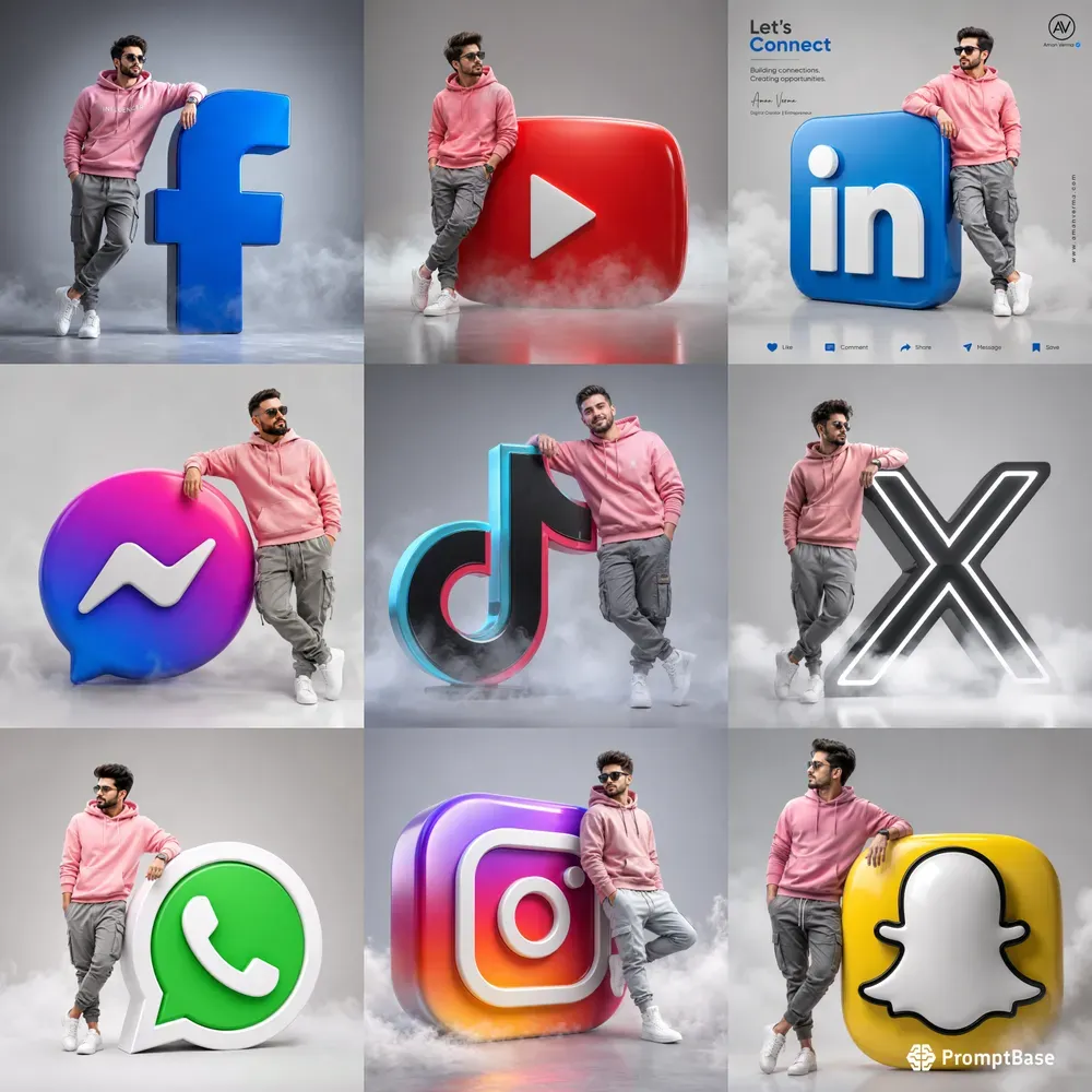 3D Social Media Icon Portrait Creators