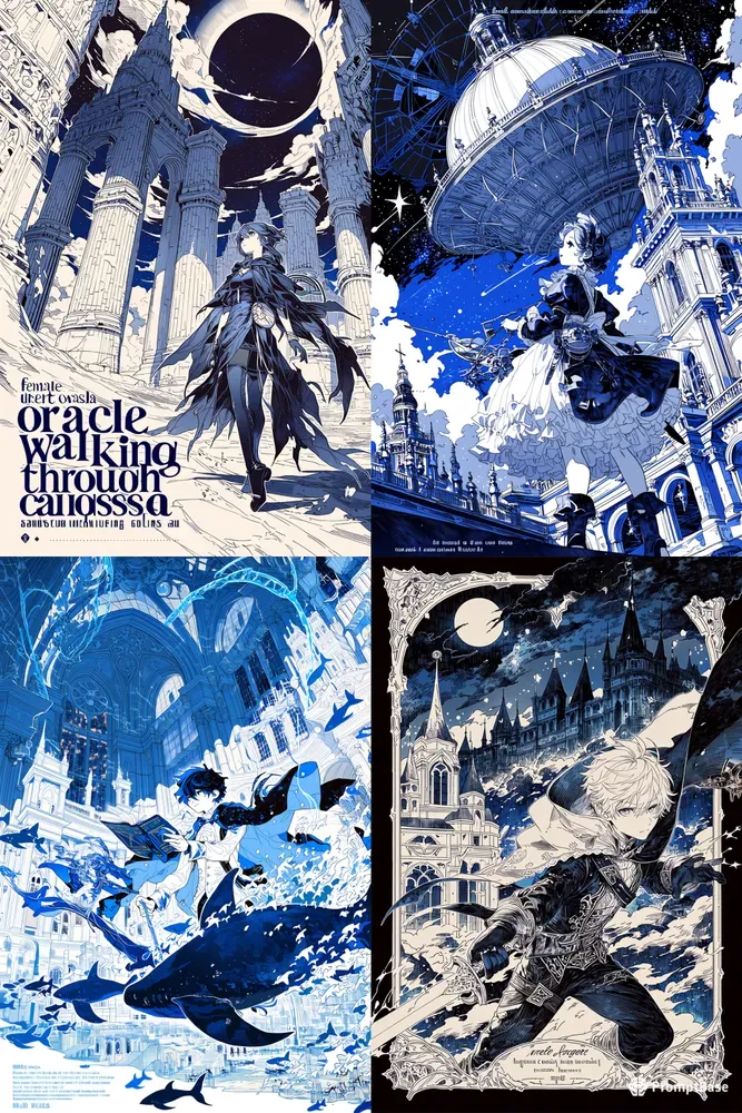 Monochromatic Fantasy Manga Worlds