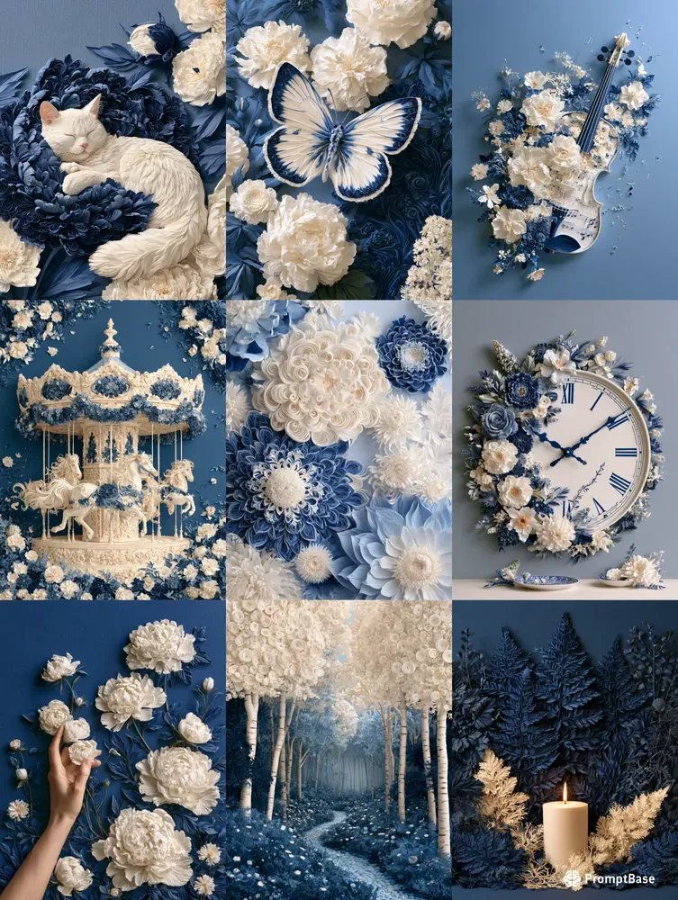 Cobalt Paper Quilling Art