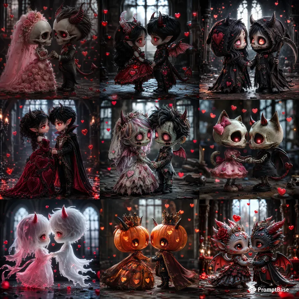 Gothic Chibi Fantasy Couples