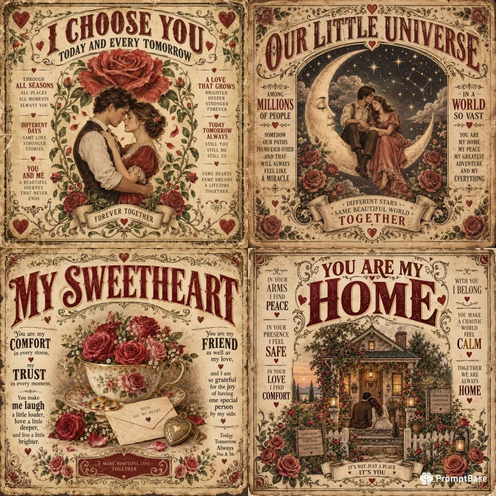 Vintage Romantic Love Posters