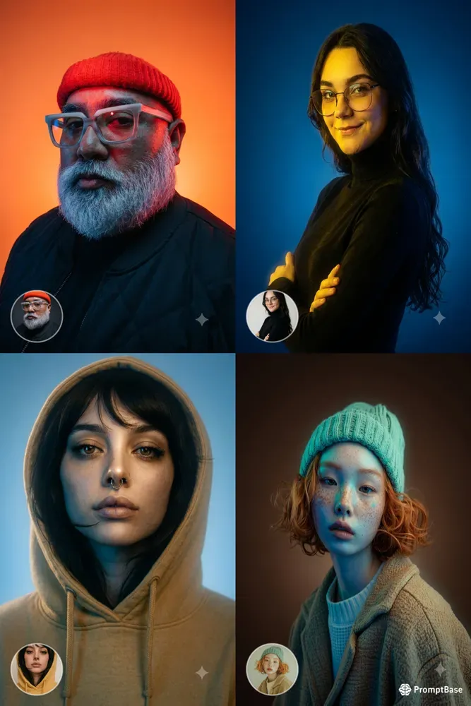 Portrait Neon Studio Lightings