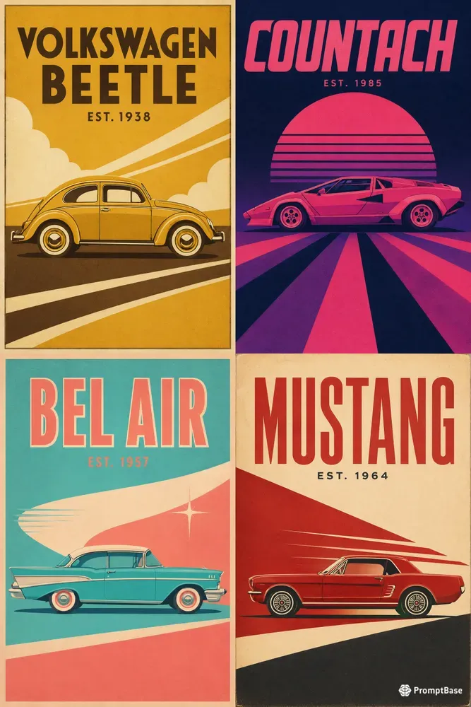 Retro Classic Car Posters