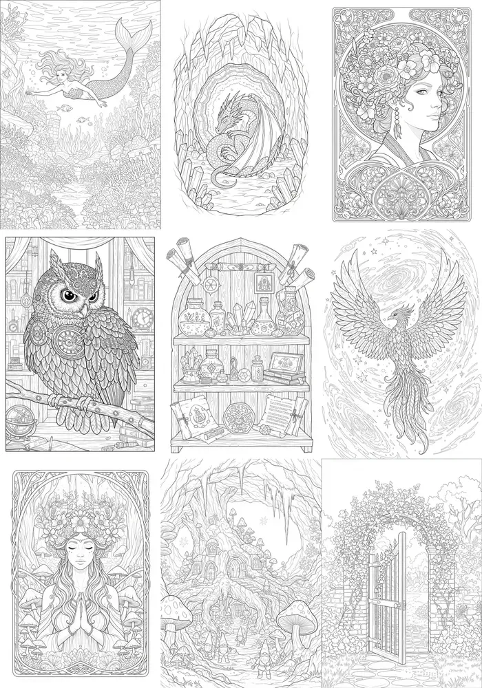 Intricate Line Art Coloring Pages