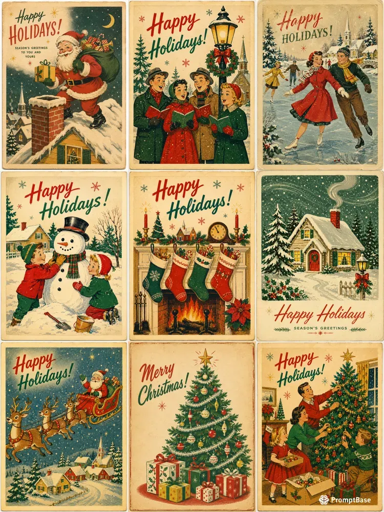 1950s Holiday Greeting Card Generator
