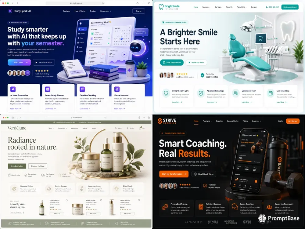 3D Website Landing Page Generator