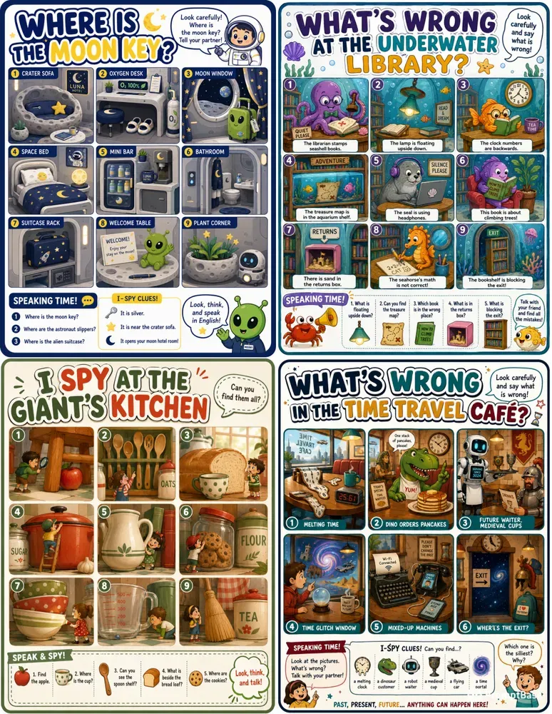 Esl Speaking Puzzle Posters