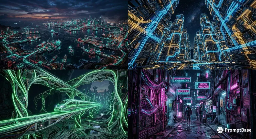 Cybercity Glowing 8K Fiber Optic Metros