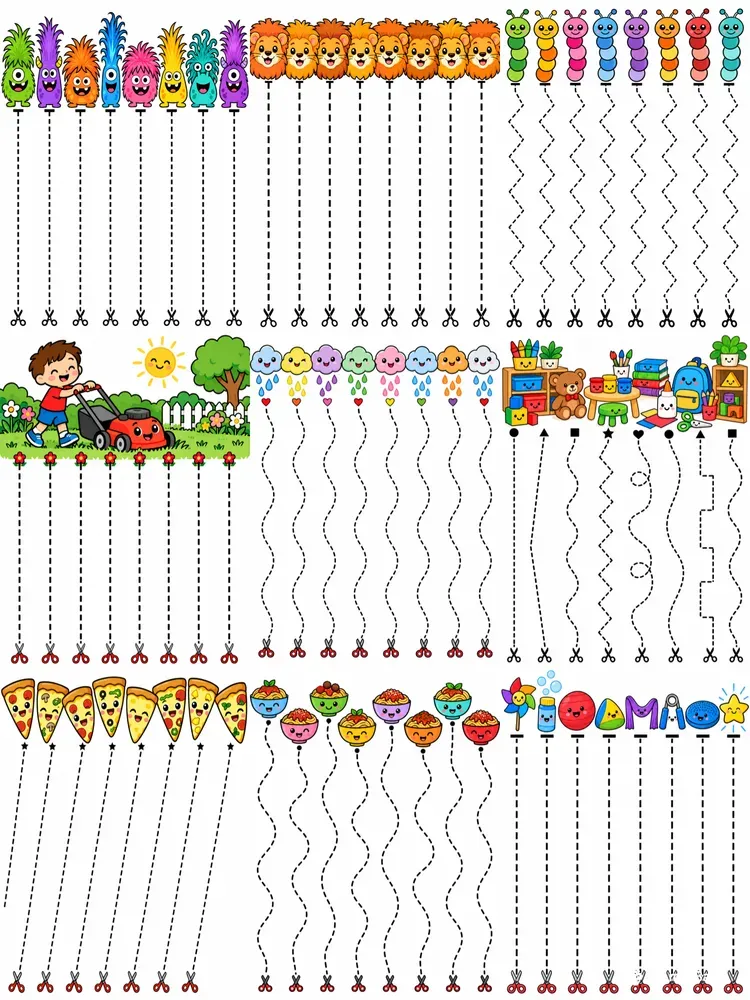 Cute Scissor Skills Pages Any Themes