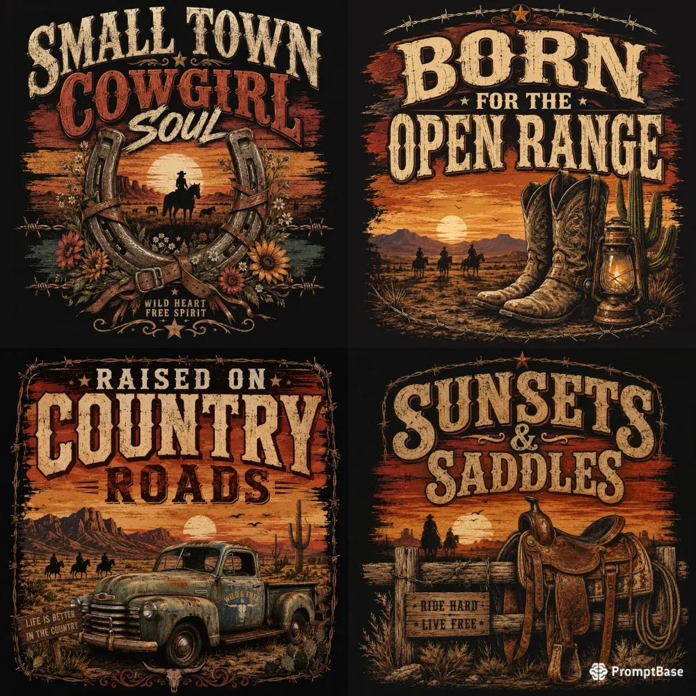 Rustic Western Vintage Tshirts