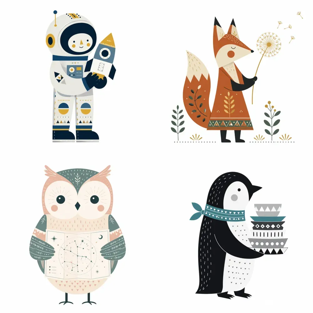 Scandinavian Minimal Folk Art Generator