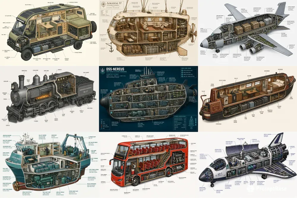 Isometric Vehicle Cutaway Art