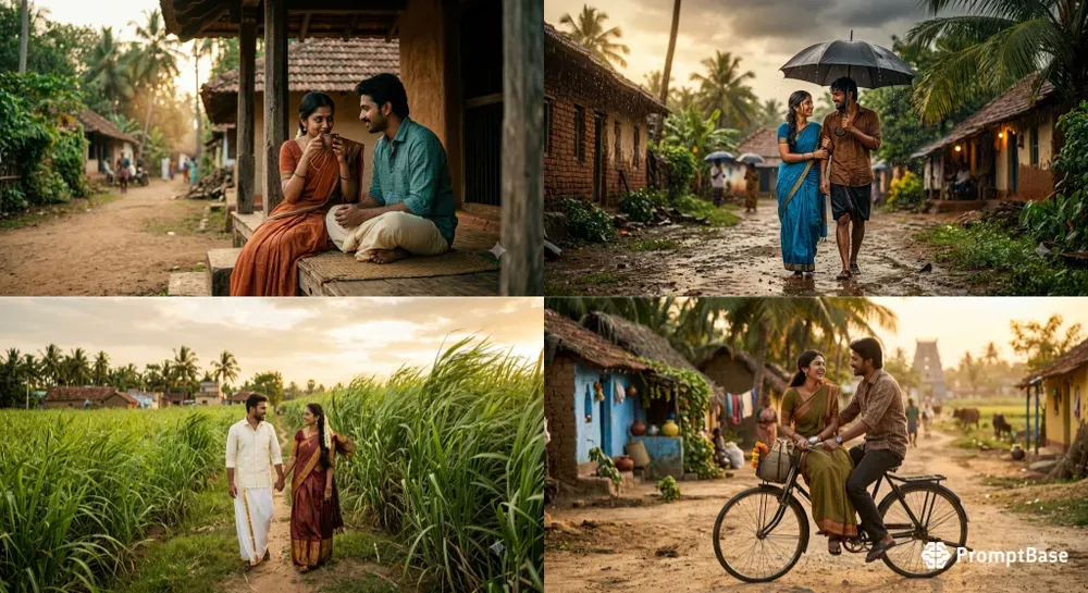 Cinematic South Indian Romantic Couples