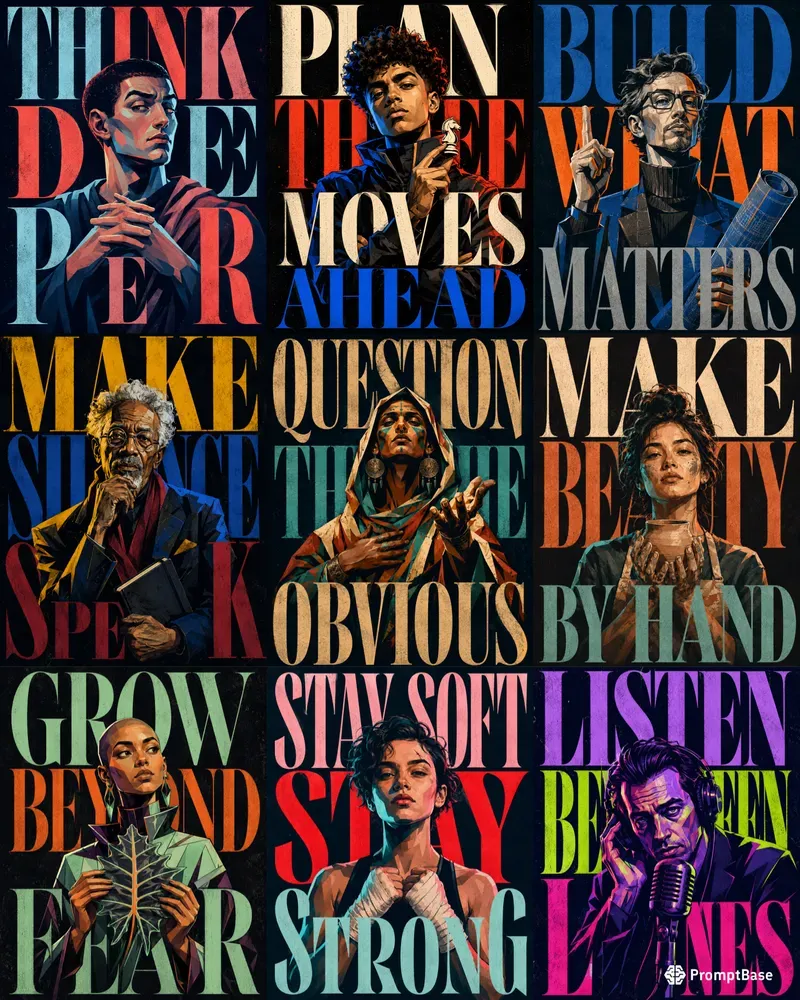Neoeditorial Typography Portraits