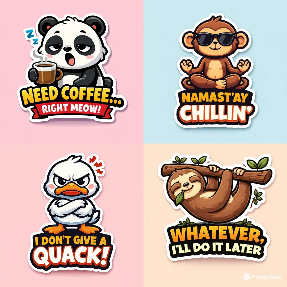 Funny Cartoon Stickers