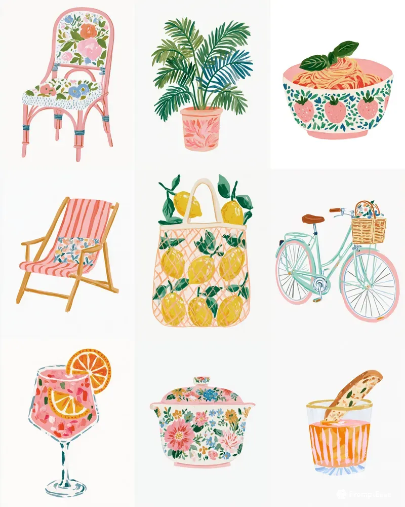 Painted Italian Summer Clipart
