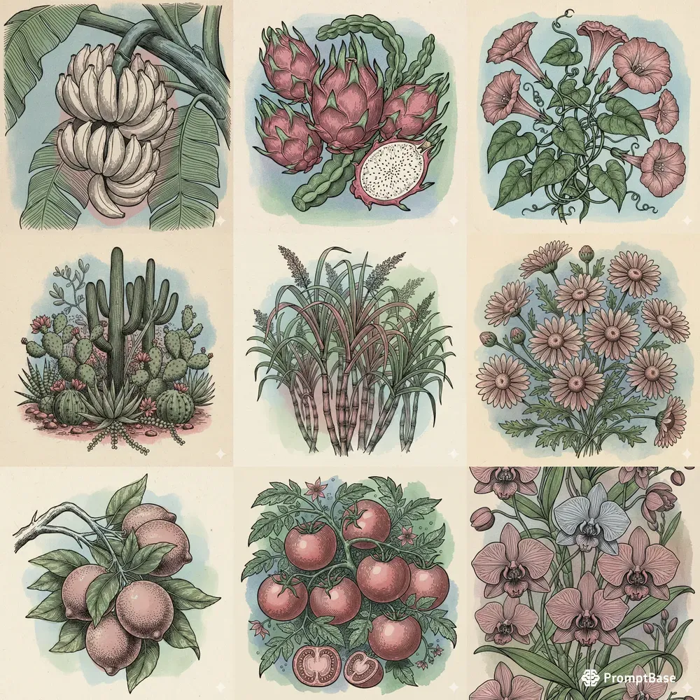 Botanical Era Engraving Posters