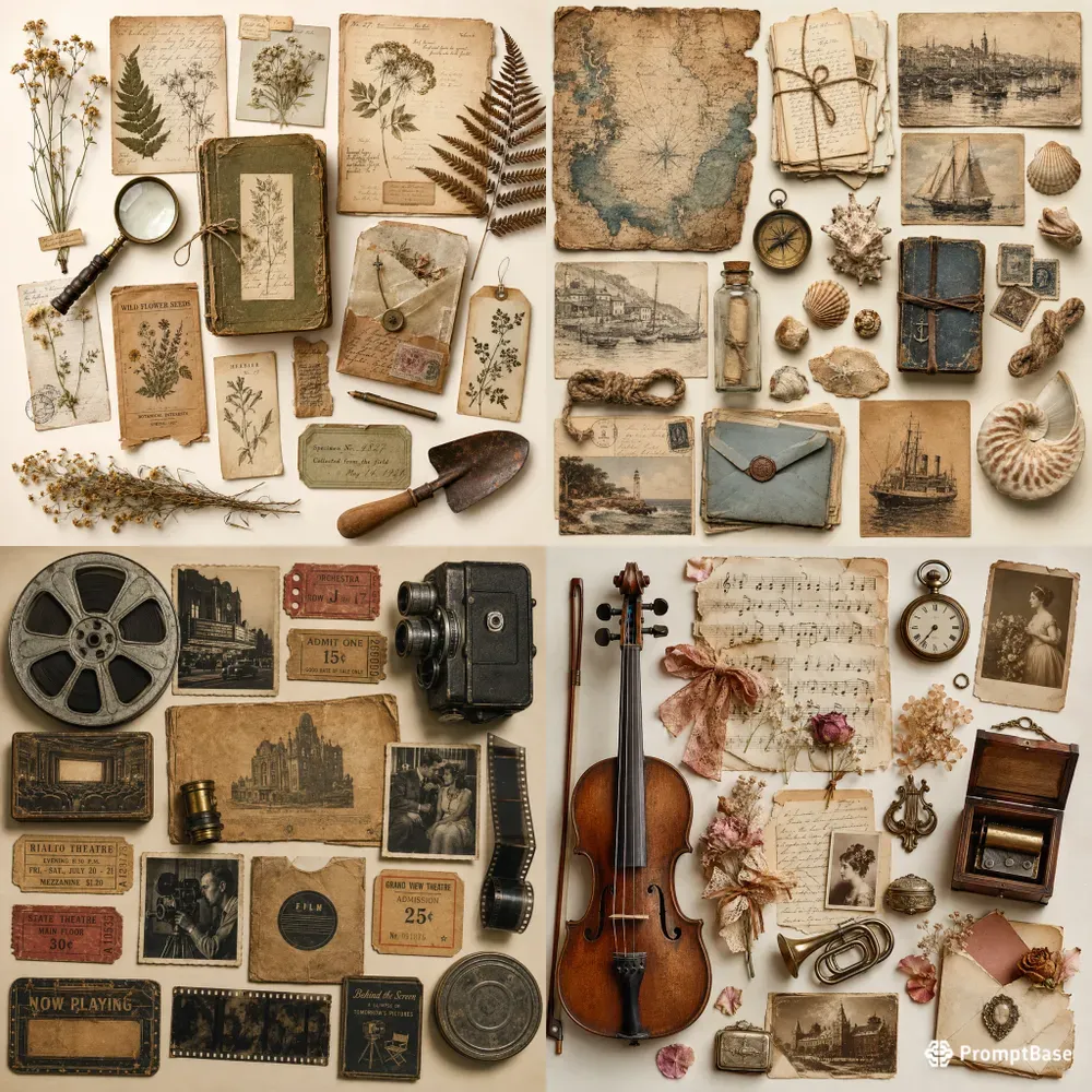 Vintage Ephemera Collage Kits