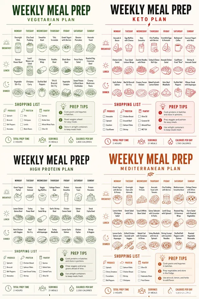 Weekly Meal Prep Planner Generator