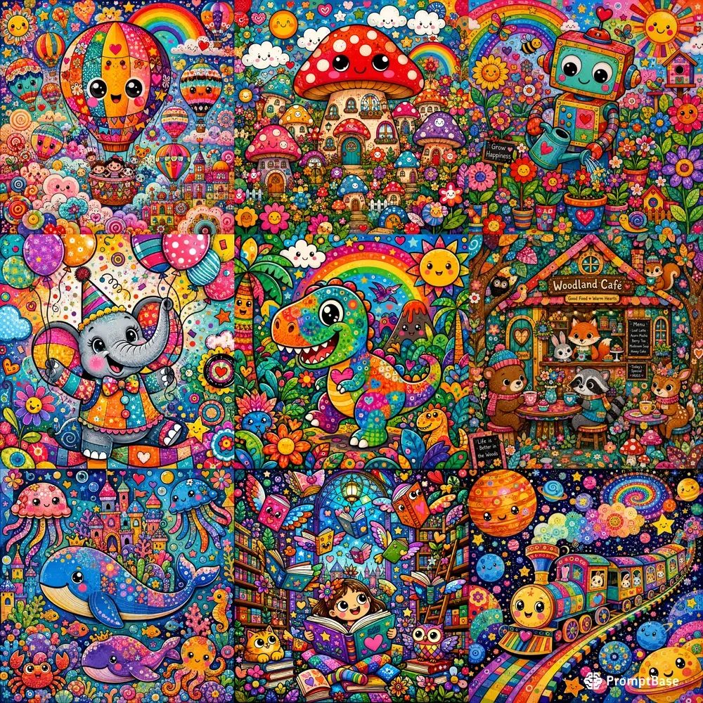 Whimsical Rainbow Pop Dreams