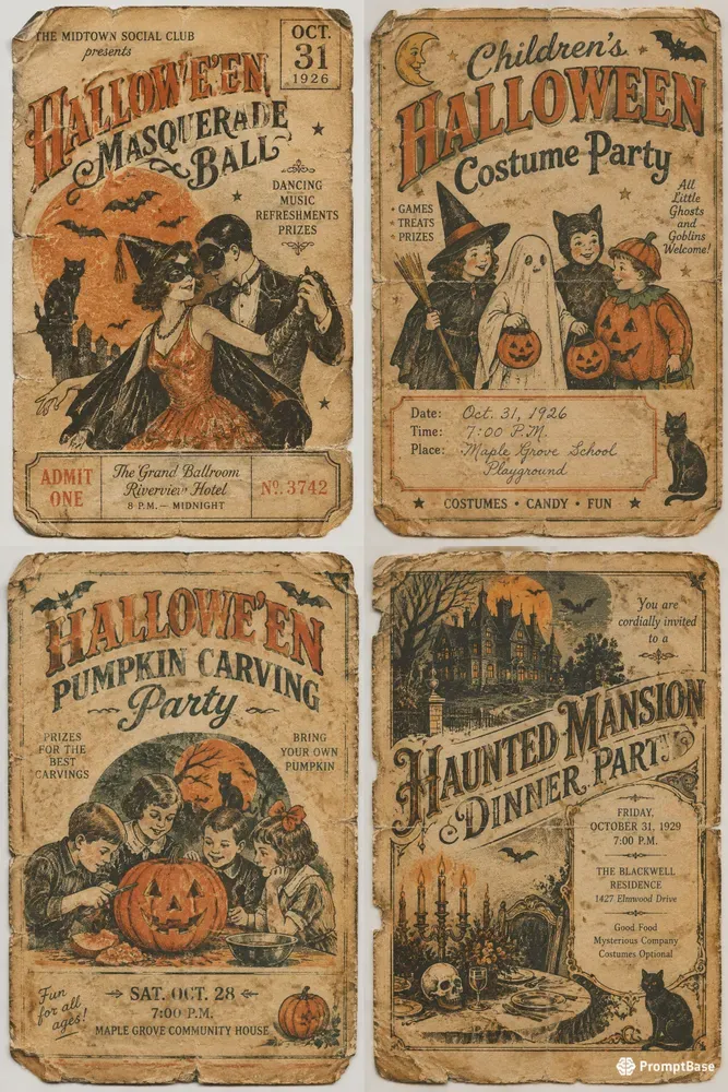 Halloween Invitation Journal Ephemera