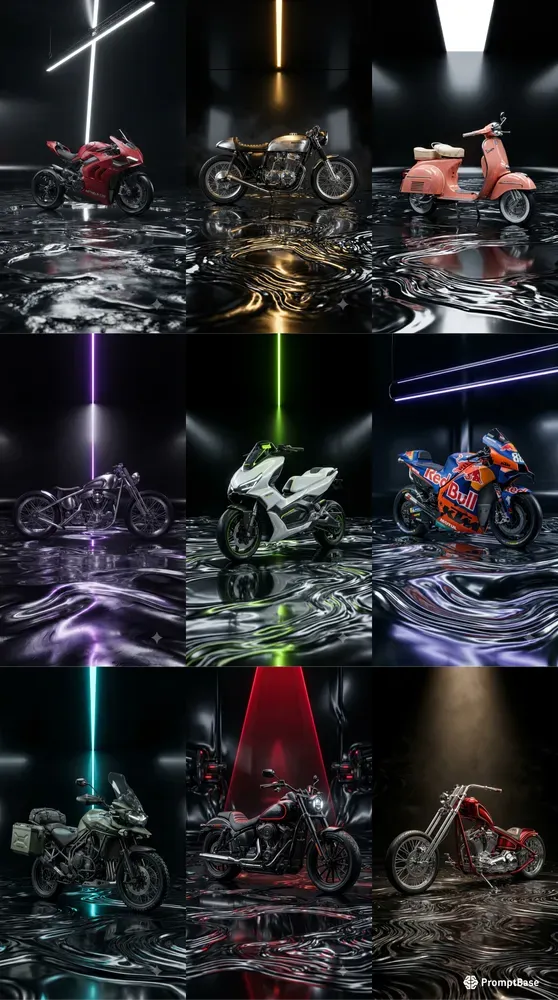 Liquid Chrome Motorbike Stages