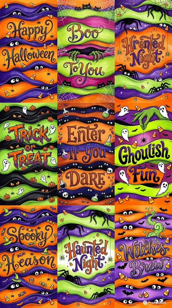 Halloween Marker Typography Art