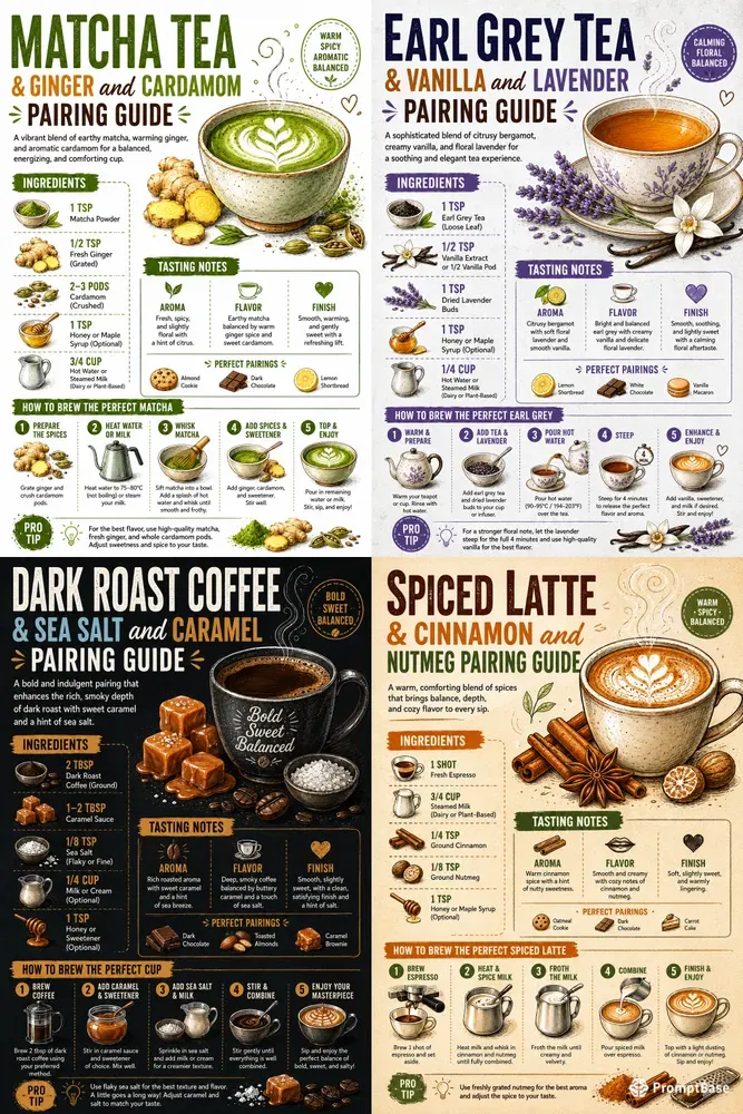 Artisan Beverage Pairing Menu Guide Pods