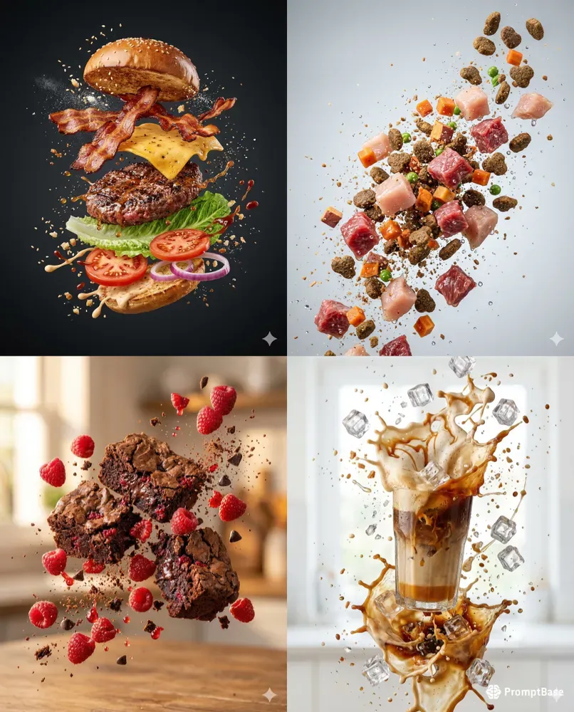 Dynamic Floating Food Explosions