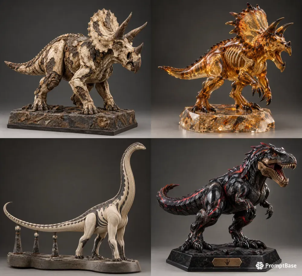 Prehistoric Icons Adult 3d Dinosaur Art