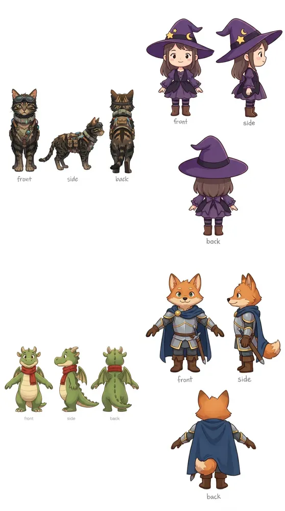 Character Design Turnaround Sheets