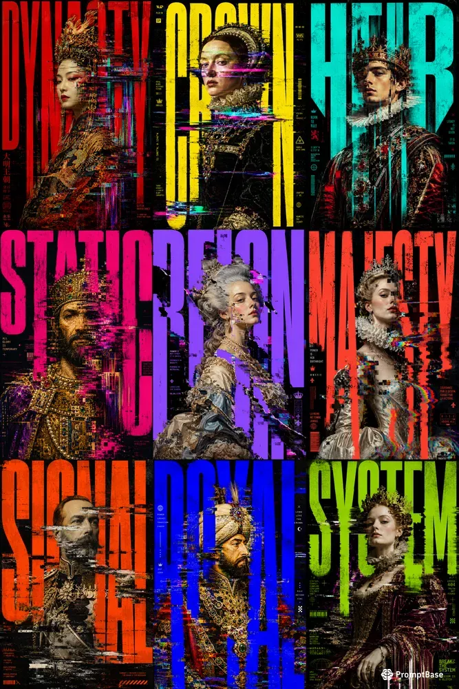 Glitch Royalty Brutalist Posters