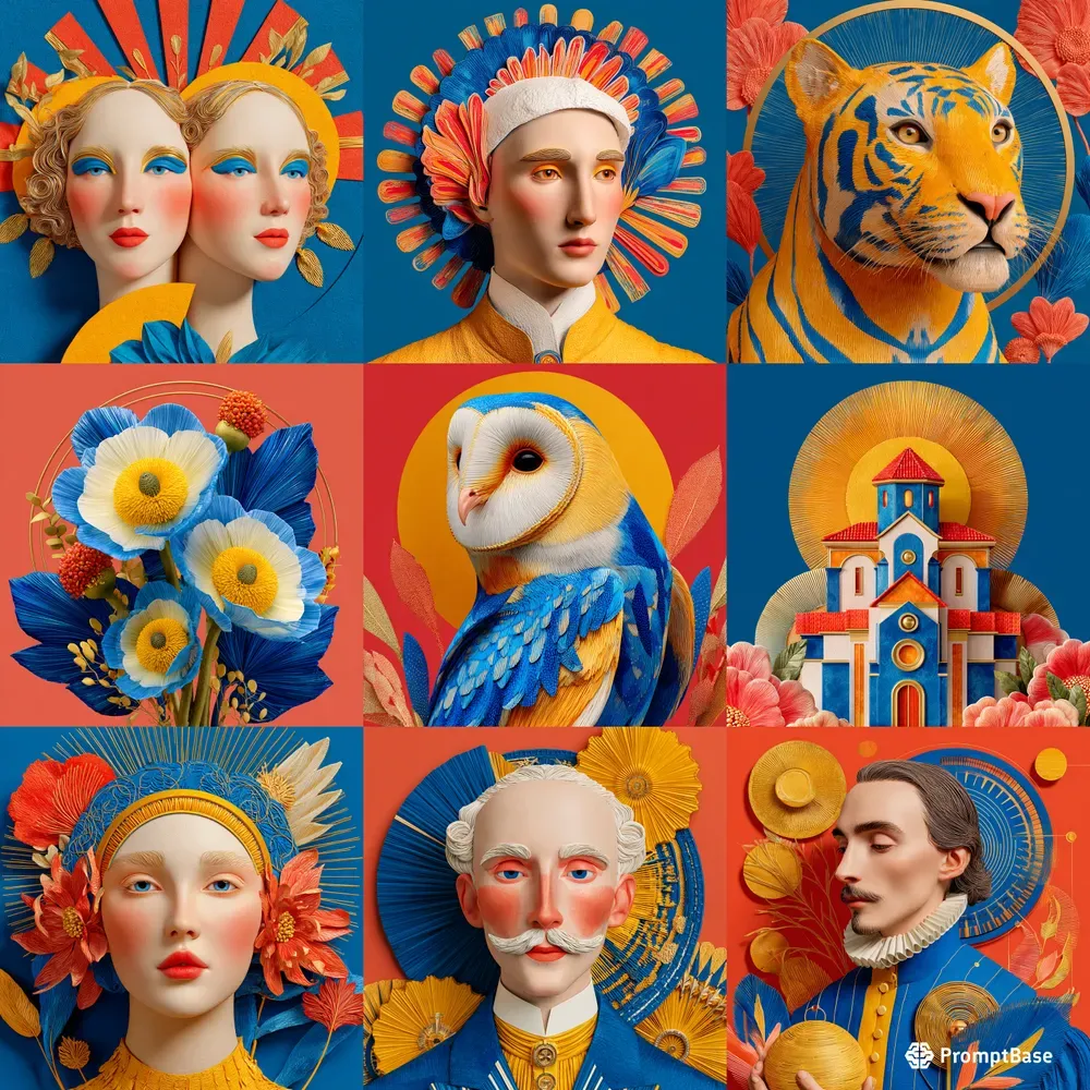 Bold Retro Futurism Portrait Art