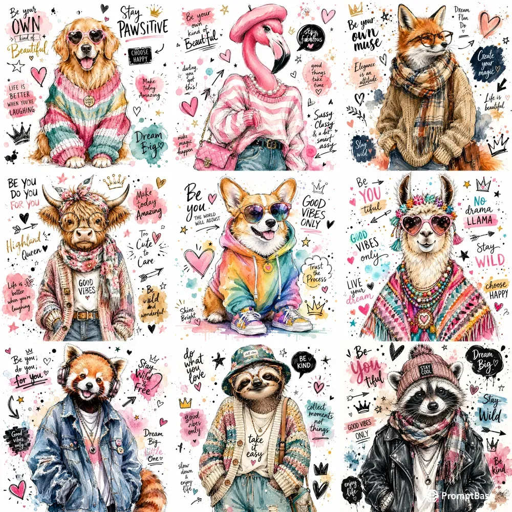 Whimsical Fashion Animal Sketches