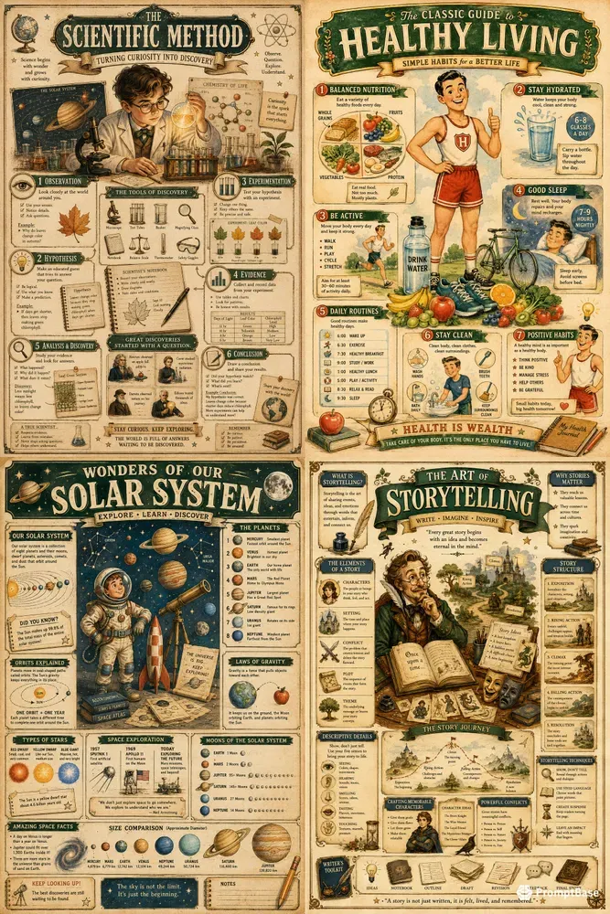 Vintage Educational Infographic Art