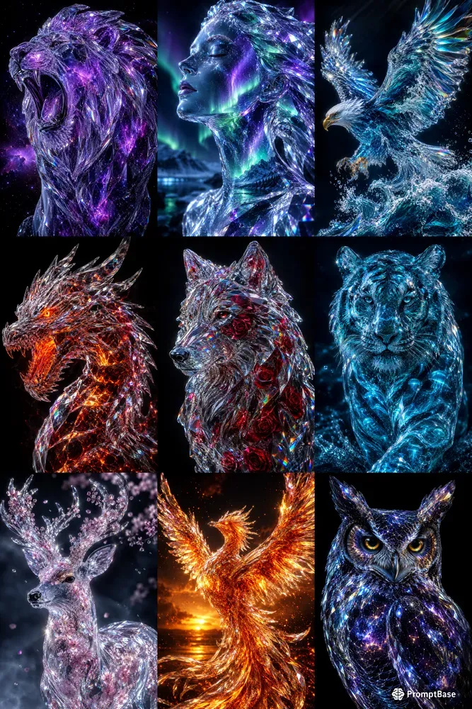 Glowing Crystal Portraits