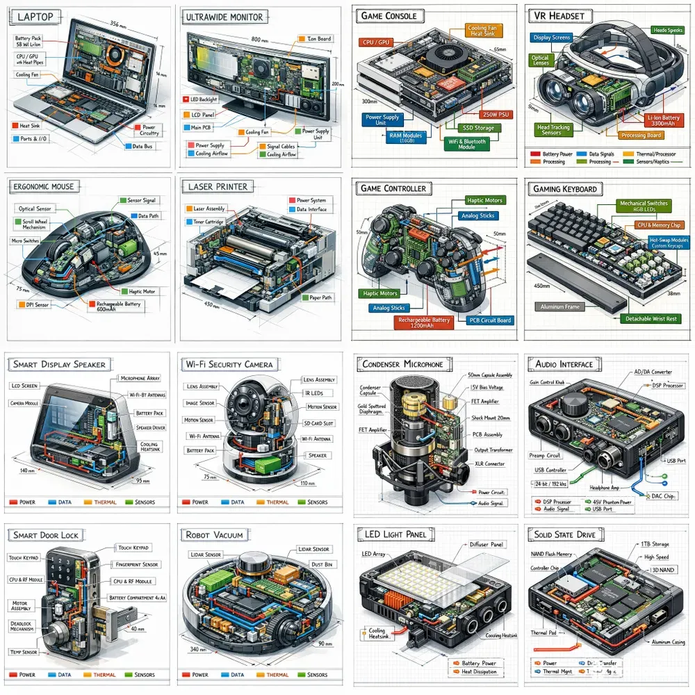 Isometric Tech Cutaway Infographics