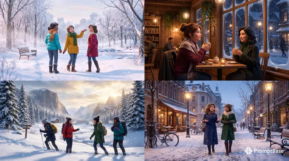 Cinematic Animated Snowfall Scenes
