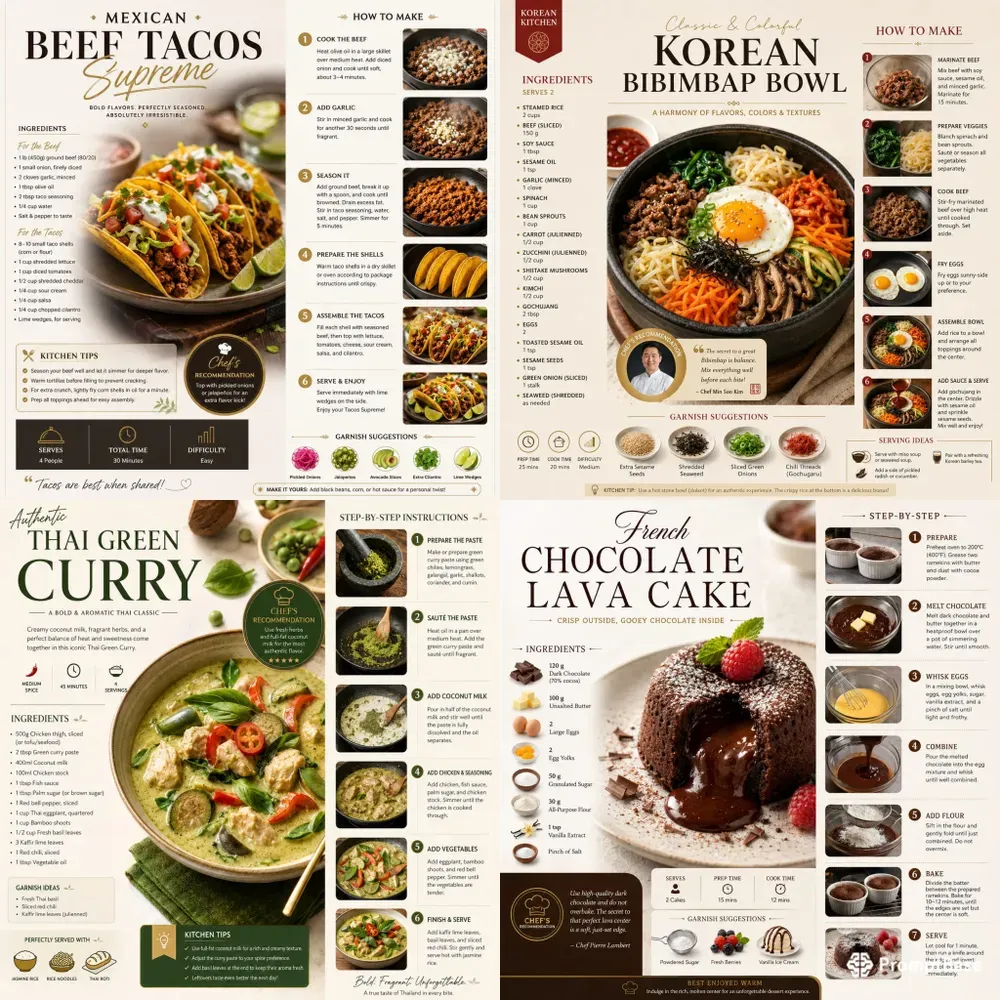 Premium Modern Recipe Infographics