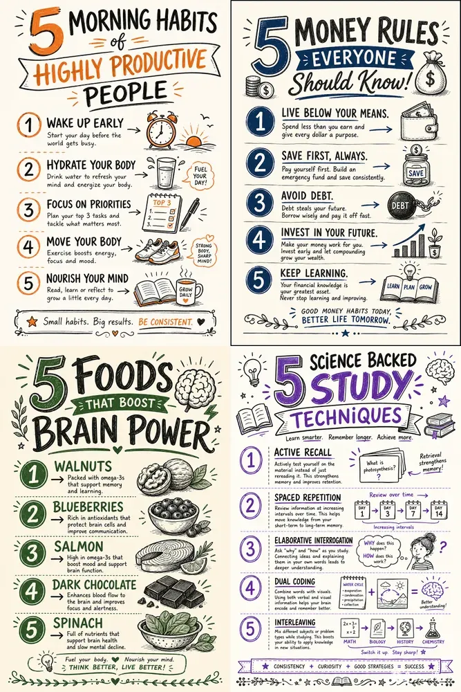 Educational Sketchnote Infographic Posters