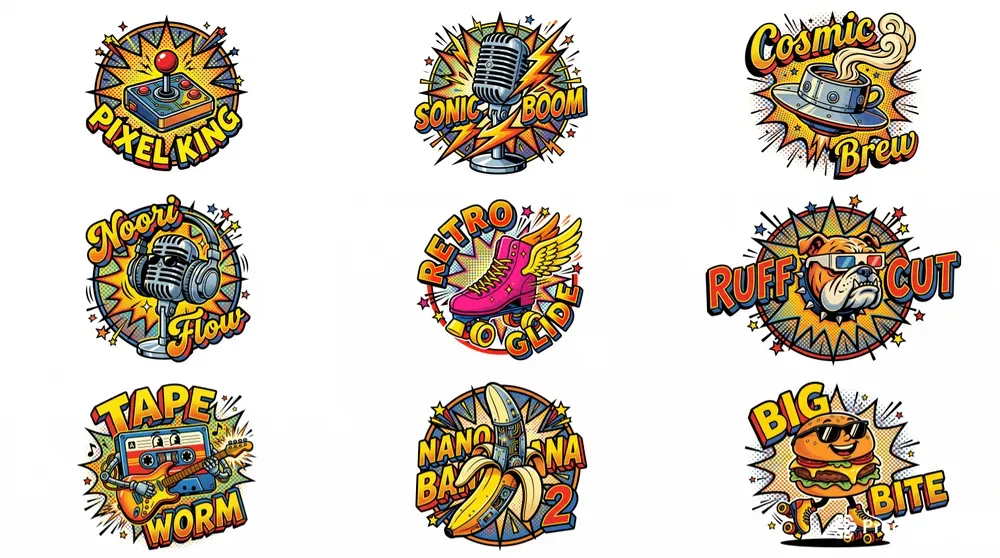 Retro Pop Art Logo Designs