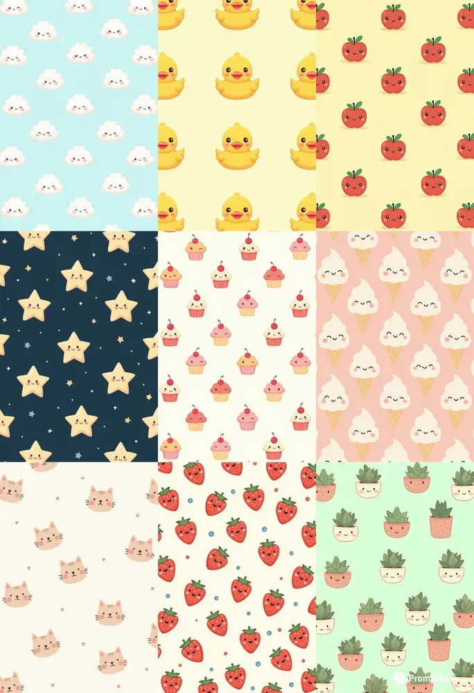 Cute Seamless Kawaii Patterns