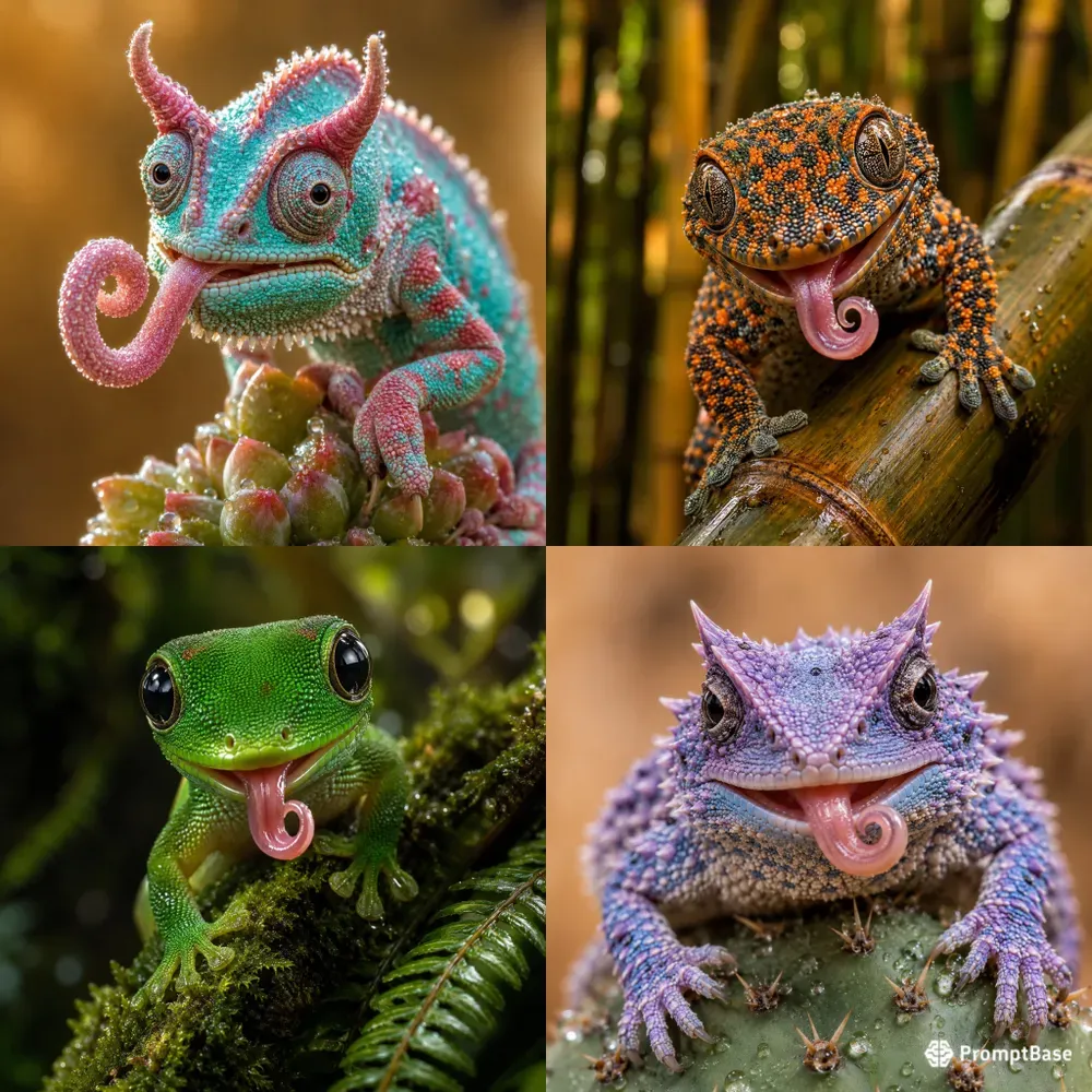 Playful Macro Reptiles