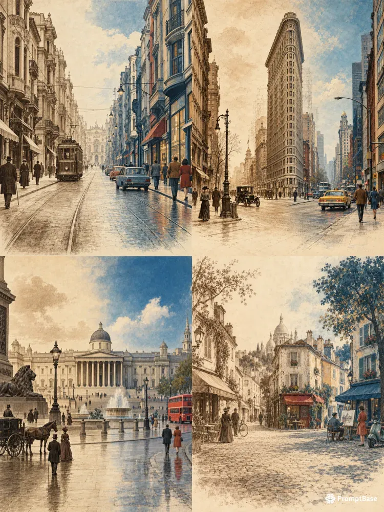 Historic Cities Across Time Art Prints