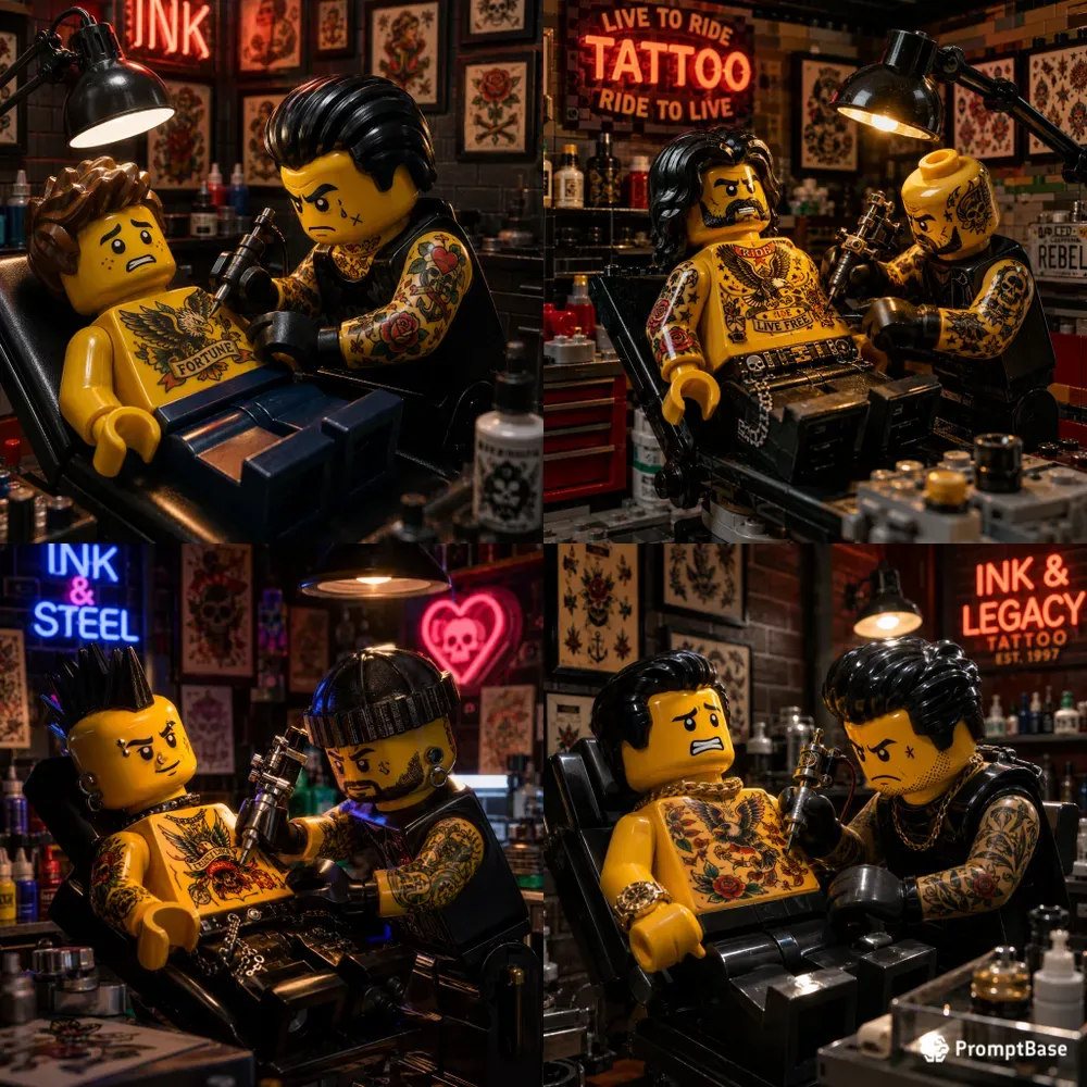 Lego Tattoo Studio Scenes