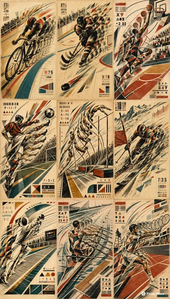 Futurist Sports Motion Print Posters