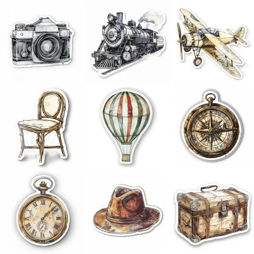 Retro Explorer Sketch Stickers