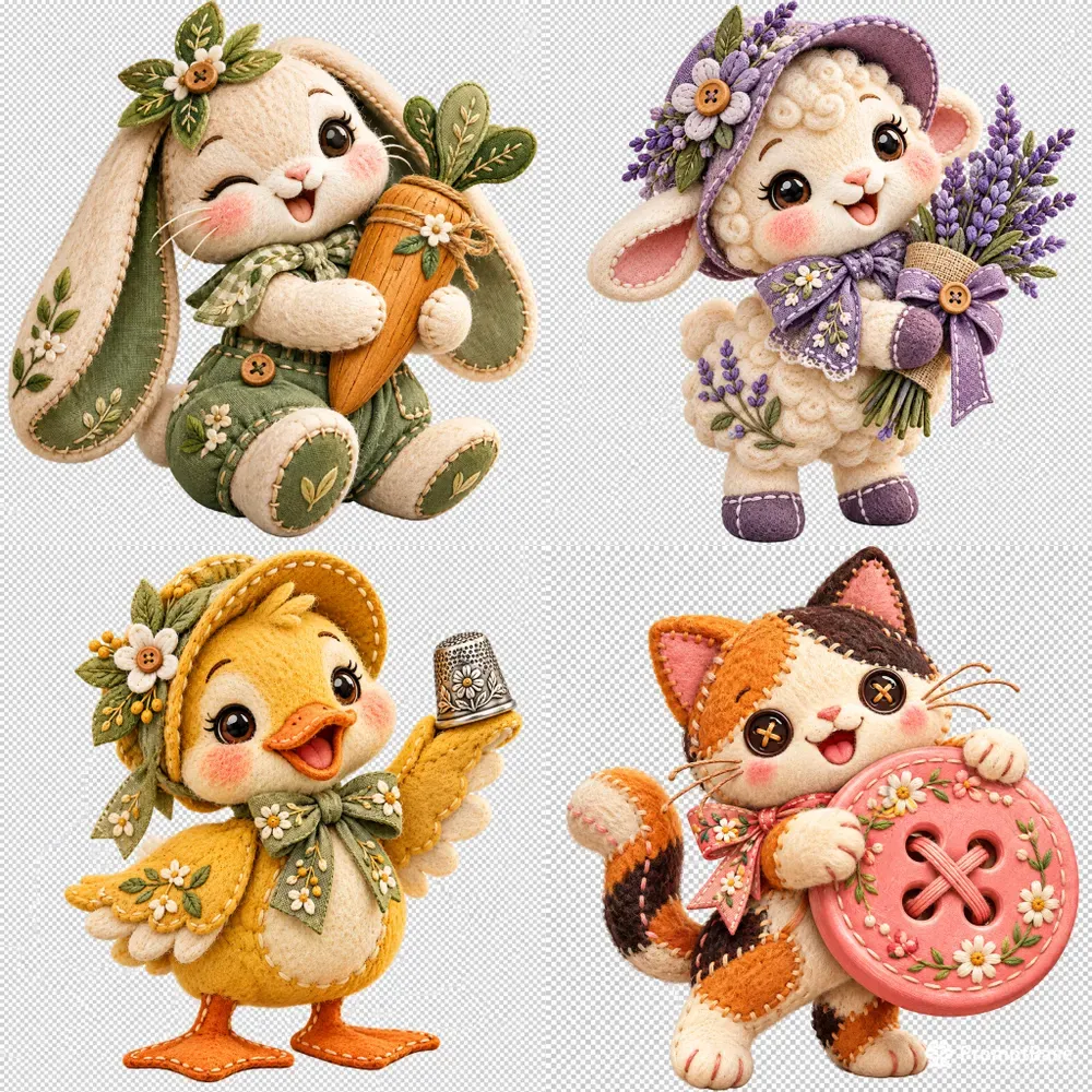 Cottagecore Handstitched Mascot Logos